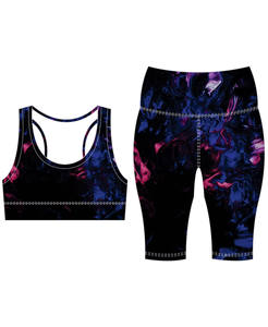Ensemble de yoga sans couture pour femmes, respirant, antibactérien, séchage rapide, avec soutien-gorge de sport et short taille moyenne, coussinets de poitrine intégrés, vente en gros personnalisée - Product Image 4