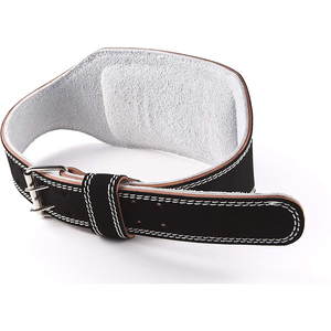 <b>Brown</b> Leather Waist Support Belt with Metal Buckle for Men Adult Compression Back Brace - Product Image 5