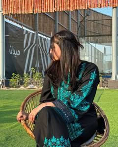 Black Embroidered Indian Pakistani Salwar Kameez Set Sequined Women Kurti Palazzo Outfit Wedding Party Wear - Product Image 4
