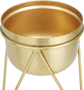 Ensemble de 2 jardinières en métal doré avec supports amovibles, petits pots de fleurs d'intérieur et d'extérieur, 7 pouces, supports décoratifs pour plantes pour le salon - Product Image 3