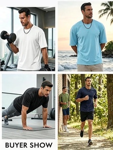 Premium heavyweight oversized drop shoulder T shirt for <b>men</b> fashion drop shoulder t shirt - Product Image 3