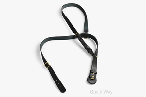 Ceinture Sam Browne en cuir noir faite à la main avec boucle dorée, style britannique, ceinture uniforme à sangle croisée - Product Image 2