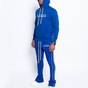 Survêtements empilés de conception personnalisée de qualité supérieure sweat à capuche avec fermeture éclair pantalons de survêtement évasés ensembles de grande taille sueur empilée de couleur personnalisée - Product Image 4