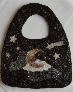 Bolso de hombro vintage con cuentas para mujer, con paneles y estampado de comida, bandolera étnica con solapa - Product Image 6