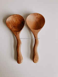 Juego de cucharas de madera hechas a mano de primera calidad, utensilios de cocina de madera de acacia, MANGO y teca para cocinar, servir y uso diario - Product Image 2