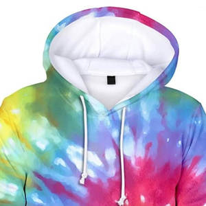 Custom Rainbow Tie Dye Tracksuit Set Hooded <b>Jacket</b> Jogger Pants Matching Streetwear Casual Two Piece Sportswear - Product Image 3