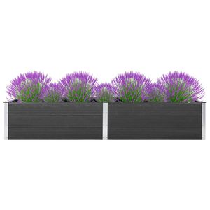 Macetas y jardineras grandes y duraderas de madera gris y plástico compuesto para jardín - Product Image 1