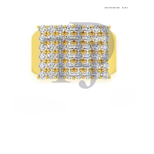 Anillo de Diamantes Cuadrado de Lujo para Hombre, Chapado en Oro de 14K y Plata de Ley 925, Anillo de Moda Hip Hop de Alta Calidad - Product Image 4