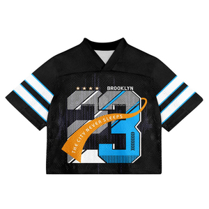 Camiseta de Fútbol Star Mesh para Hombre, Cuello en V, Manga Corta, Transpirable, 100% Poliéster, Corte Regular, Estampado de Letras en la Parte Delantera - Product Image 6