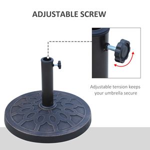Base per Ombrellone Rotonda in Resina con Motivo Decorativo, 18 Pollici, Capacità 26 Libbre, Supporto per Ombrellone da Mercato, Facile da Montare con Diametro 1,5 Pollici - Product Image 6