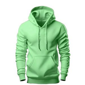 Unisex <b>Pink</b> Hooded <b>Sweatshirt</b> Regular Fit Casual Solid Color Pocket Front Design French Terry Knitted Hoodie - Product Image 4