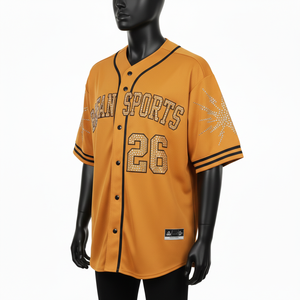 Camiseta 100% algodón para hombre, corte holgado, estampada, premium, camiseta de béisbol para hombre, jersey deportivo de poliéster, diseño con logo de transferencia térmica. - Product Image 4