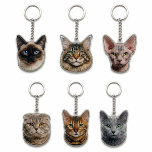 Custom Logo Fashion Vintage Metal Pet <b>Keychain</b> Bulk | Full Color Print Epoxy Dome OEM Promotional <b>Keychain</b> | Vietnam Factory MOQ - Product Image 2