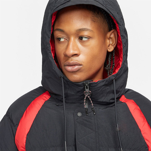 Nouvelle veste matelassée noire brillante pour homme avec capuche en fourrure, veste matelassée décontractée pour homme, veste polaire brodée pour l'automne, fermeture éclair intégrale - Product Image 6