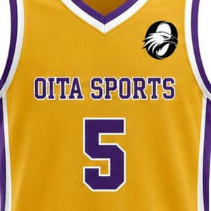 Maillot de basket-ball jaune et violet pour hommes et femmes, uniforme d'équipe sportive, logo personnalisé imprimé, haut sans manches, vêtements de sport pour les entraînements et les matchs - Product Image 6