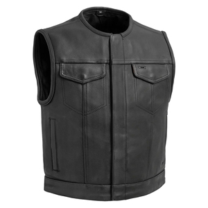 เสื้อกั๊กหนังผู้ชายคุณภาพสูงสำหรับฤดูร้อน เสื้อกั๊กหนังสำหรับขี่มอเตอร์ไซค์ กันลม กันน้ำ แบบมีรูระบายอากาศ เสื้อกั๊กสำหรับนักขี่มอเตอร์ไซค์ - Product Image 1