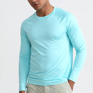 Camiseta de Pesca de Manga Larga de Primera Calidad, Ligera, UPF50+, de Secado Rápido, Transpirable, de Algodón y Bambú, Cuello Redondo, Lisa, para Hombre - Product Image 4