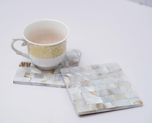 Mother Of Pearl Coaster <b>Placemats</b> Customized Square Mother of Pearl Drink Cup Coaster - Product Image 3