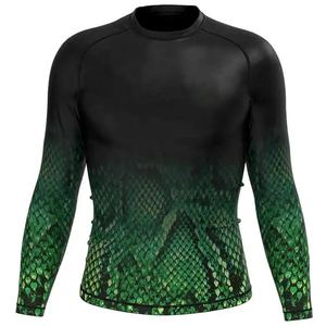 Rashguard de compression pour homme à manches longues en peau de serpent personnalisée, protection UV, pour MMA, BJJ, Jiu Jitsu, surf, natation, gym et fitness - Product Image 2