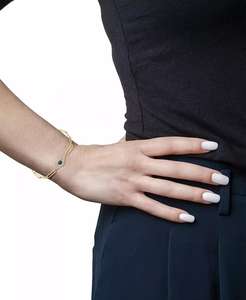 Diamante negro (1/20 CT. T. W.) & Diamante blanco (1/10 CT. T. W.) Pulsera de eslabones con clip malvado | Macy's - Product Image 2