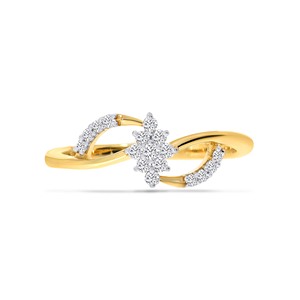 Anillo de diamantes Winding Shine, anillo de oro de 18 quilates con racimo de diamantes florales para mujer, diamante de corte redondo, diseño infinito, joyería fina. - Product Image 1