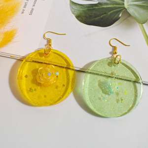 Round Pendant Bag With Hole Key Pendant <b>Resin</b> Silicone Mold - Product Image 3