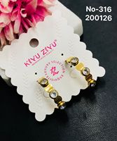 Set Perhiasan Anting dan Cincin Wanita Mewah Lapis Emas Stainless Steel Imitasi Mutiara Geometris Trendi untuk Pertunangan, Pernikahan, dan Ulang Tahun