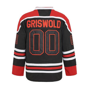 Maillot de hockey sur glace unisexe Griswold à col en V, blanc, rouge, noir, impression du nom du joueur, manches longues, coupe régulière, respirant, séchage rapide, personnalisable - Product Image 6