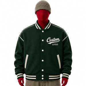 OEM <b>Men's</b> Varsity <b>Jacket</b> Premium Cotton Blend Bomber <b>Jacket</b> for Streetwear Fashion - Product Image 3