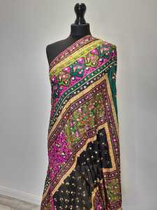 Women's <b>Silk</b> Embroidered Floral Reversible Long <b>Scarf</b> Traditional <b>Scarves</b> Shawls & Hijab Pattern for Daily Wear All Seasons - Product Image 3