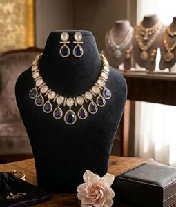 Western Brass Micro Insert <b>Silver</b> Plated Choker <b>Necklace</b> Earring <b>Set</b> Women Engagement Wedding Party Trendy Daily Wear - Product Image 4