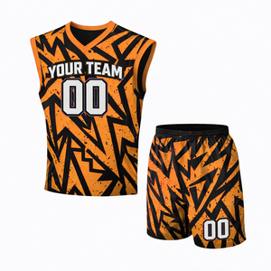 Maillot et short de sport personnalisés pour équipe, imprimés par sublimation, réversibles, été, séchage rapide, extensibles, grandes tailles, 100 % polyester - Product Image 4