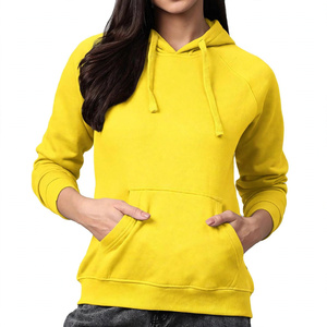 Sudadera con Capucha TRIARROW EXPORTS, Lisa, Amarilla, de Algodón, Forro Polar Ecológico, Estilo Urbano, Personalizable, para Hombre - Product Image 1
