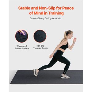 Tapis de sol de gym épais de 0,56 pouce, 6 dalles en caoutchouc avec dessus en mousse EVA, 25 po x 25 po, couverture de 25 pi² pour l'entraînement - Product Image 4