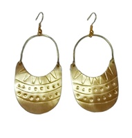 Boucles d'oreilles pendantes Shan India en laiton plaqué or, fil torsadé martelé à la main, style bohème fantaisie, personnalisables, pour tenues de soirée, pour les élégantes