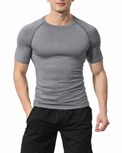 Camiseta Deportiva de Compresión para Hombre, Logotipo Personalizado, Secado Rápido, Transpirable, Ajuste Muscular, Ropa Deportiva - Product Image 3