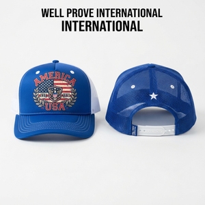 Gorra Trucker Premium de 280 GSM, Color Verde Bosque, 5 Paneles, Parche Tejido Personalizado, Visera con Bordado 3D, Cuerda Trenzada, Lona, Unisex - Product Image 2