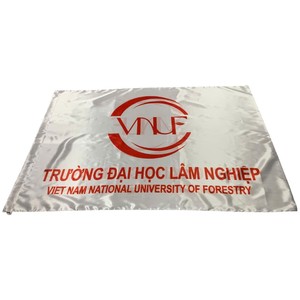 Drapeau Rectangulaire en Satin du Groupe FLC, Université Nationale Vietnamienne de Foresterie, avec Mât en Aluminium, Imprimé en Sérigraphie, Durable pour l'Extérieur - Product Image 1