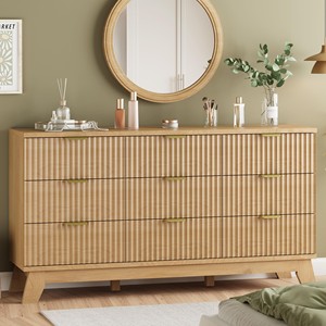 Acacia Wood 3-Drawer Rectangle Dresser <b>Chest</b> Mid-Century Design Eco-friendly Durable Tabletop Bedroom Furniture Wholesale India - Product Image 2