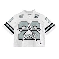 Ensemble Maillot et Short de Football Américain Rétro Homme Col V Surdimensionné OEM Haute Qualité Personnalisé Imprimé Maille Respirante 100% Polyester