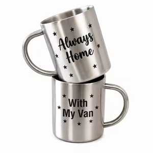 Nouvelles tasses en laiton avec poignée, design minimaliste, texture martelée et côtelée, double paroi isolée - Product Image 3
