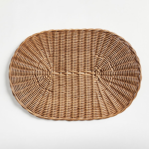 Oval <b>rattan</b> placemats handmade placemat for <b>dining</b> <b>table</b> decoration wholesale natural weave trivets - Product Image 2