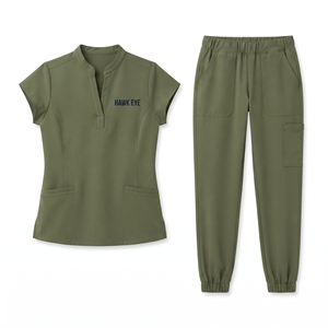 Ensemble de vêtements de travail pour infirmières et personnel médical, avec logo personnalisé, haut médical à col en V et pantalon de jogging pour femmes - Product Image 4