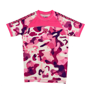 เสื้อแรชการ์ดแขนสั้นสำหรับผู้หญิง ออกแบบเองได้ พิมพ์ลายด้านหน้าแบบซับลิเมชั่น แห้งเร็ว ผ้าสแปนเด็กซ์/โพลีเอสเตอร์ ป้องกันแบคทีเรีย - Product Image 1