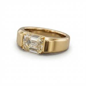 แหวนแต่งงานแบบมินิมอลลิสต์ ทองคำขาว 14k ประดับเพชรเลี้ยงในห้องปฏิบัติการ ได้รับการรับรองจาก IGI ผิวเรียบเงางาม เหมาะสำหรับงานแต่งงานและงานเลี้ยงประจำวัน - Product Image 2
