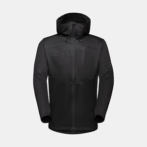 Men's Black Soft Shell <b>Jacket</b> <b>Waterproof</b> Hooded Zip Fly Stand Collar Regular Fit <b>Winter</b> Outdoor Hiking Clothing - Product Image 1