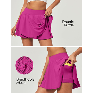 Women's Purple Tennis <b>Skirt</b> Elastic Waist Moisture Wicking Breathable Quick Dry Solid Color Sport Wear Outdoor Apparel OEM ODM - Product Image 5