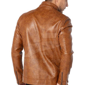 <b>Smart</b> <b>Men</b> Leather <b>Jacket</b> With Premium Front Zip Style <b>For</b> Casual Leather Winter <b>Jacket</b> Collection - Product Image 4
