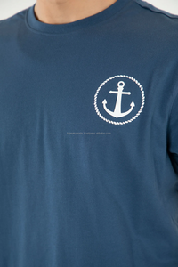 Camiseta de Verano 2026 OEM, Azul Marino, Corte Regular, Cómoda, con Estampado Digital, Tejido de Algodón Ecológico y Transpirable - Product Image 3