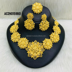 Women's Classic Short Necklace with Pendant Gold Plated Brass Flower Design <b>Box</b> <b>Chain</b> for Party and Wedding - Product Image 2